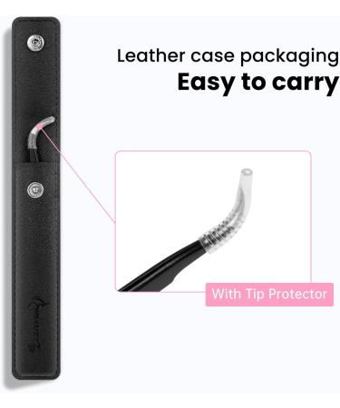 Beauty7 Curved Eyelash Extension Tweezers - Precision Bent Stainless Steel with Case | Ideal for Professional Use - Buy Online on GoSupps.com