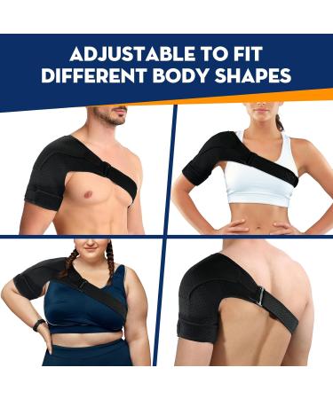 Shoulder Brace for Torn Rotator Cuff Adjustable Arm Immobilizer for Pain Relief & Stability | Black Compression Sleeve for Men & Women - Buy Online on GoSupps.com