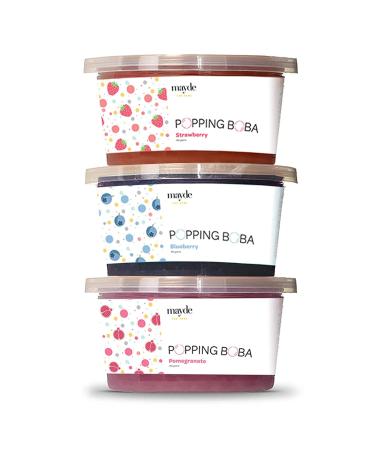 Mayde 3-Flavor Popping Boba Pearls Berry Blend Party Kit (3-Pack, 490 Grams)