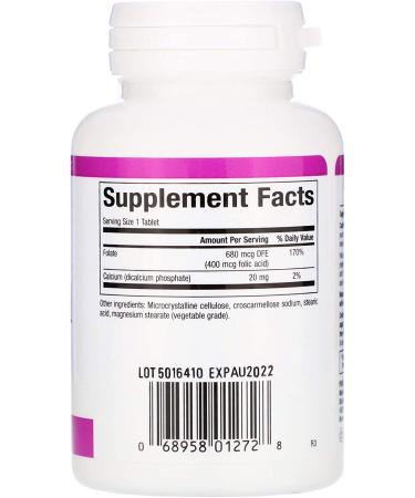Natural Factors Folic Acid 400 mcg - 90 Tablets | Support Prenatal & Overall Health - Buy Online on GoSupps.com