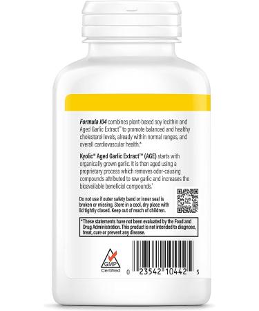 Kyolic Aged Garlic Extract Formula 104 Cholesterol Health - 200 Capsules - Buy Online on GoSupps.com
