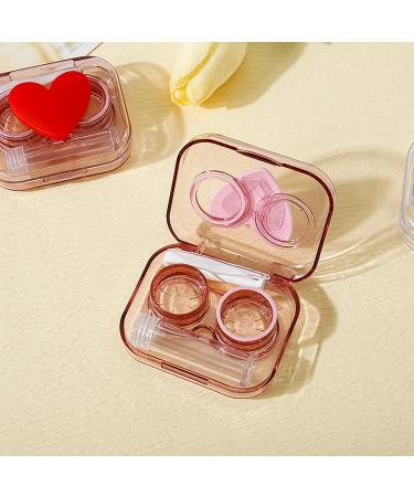 Heart-Shaped Portable Contact Lens Container Set - Leak-Proof Mini Box with Tweezers & Cleaner - Ideal for Travel - Green - Buy Online on GoSupps.com