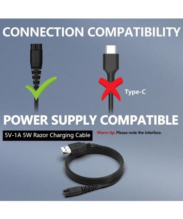 Hatteker Hair Clipper Charger Cable Replacement - Compatible with RFC-588, RFC-598, RFC-690, RFC-692, RFC-696, RSCX-9598, RSCX-7568 - 4.9FT Cord - Buy Online on GoSupps.com