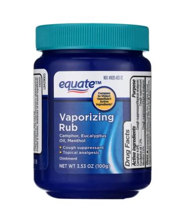 Equate Vaporizing Rub Ointment 3.53 oz Active Ingredients