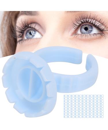 100Pcs Disposable Glue Rings for Eyelash Extensions - Blue Lash Glue Holders | Best Accessory for Eyelash Application - Buy Online on GoSupps.com