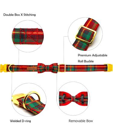 Shop Lionheart Glory Christmas Checkered Dog Collar & Bowtie - Adjustable X-Large Red-Green Dog Collar for Big Dogs - Comfortable & Stylish Dog Shoe Collar - Buy Online on GoSupps.com