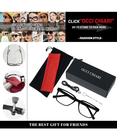OCCI CHIARI Blue Light Blocking Reading Glasses for Men - XL Comfort Readers Black 1.5x | International Shipping Available - Buy Online on GoSupps.com