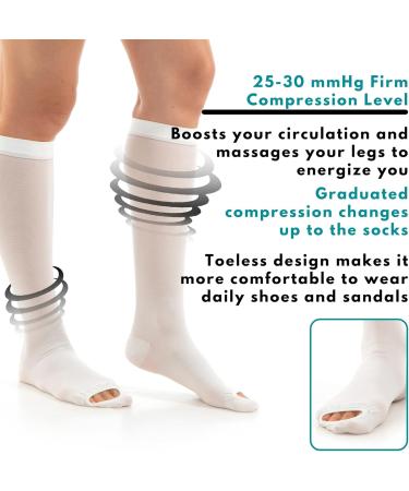 Knee High Compression Stockings 15-20 mmHg - XL Size | Best Medium Level Support for Travel & Everyday Wear - Buy Online on GoSupps.com