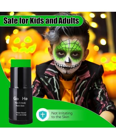 Go Ho Water Based Light Green Face Paint Stick 1.06 Oz - Washable Cream Body Paint for Grinch Costume Makeup, Theater, Halloween, SFX Cosplay - Adults & Children - Buy Online on GoSupps.com