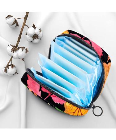 Menstruation Pad Bag with Zipper | Women's Napkin & Tampon Bags - Stylish Eco-Friendly Designs (Maple Leaf Green Red) - Buy Online on GoSupps.com
