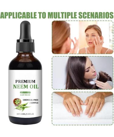 Esncddym Neem Oil Organic Cold Pressed Seed Oil Multipurpose For Hair & Skin Neem Oil For Hair 100ml Hair Shine Moisturizer For Hair Skin Nail Scalp Body Multi-Use Oil For Garden Plants Home - Buy Online on GoSupps.com