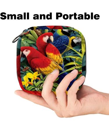 Parrots in the Jungle Women's Bandages Storage Bag | Period Pocket for Teens & Women | Menstrual Cup & Breastfeeding Pad Holder - Buy Online on GoSupps.com