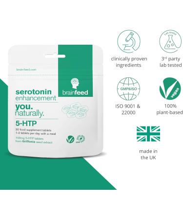 Serotonin Supplements - 30 Count | 1-a-Day Mood Support | 5HTP 100mg Natural Booster | Griffonia Seed Extract | 1 Month Supply - Buy Online on GoSupps.com