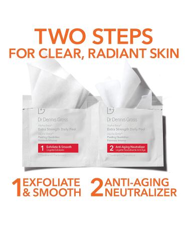 Dr. Dennis Gross Extra Strength Daily Peel for Oily Skin, Uneven Tone & Texture, Wrinkles, Enlarged Pores - 5 Treatments - Buy Online on GoSupps.com