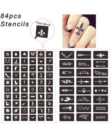 Charmark Temporary Tattoo Kit - 84 Stencils, 4 Bottles - Full Painting Kit - Buy Online on GoSupps.com