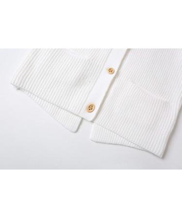 Smiling Pinker Toddler Girls Knit Cardigan - Soft & Warm Sweater with Pockets | 2-3 Years (White) - Buy Online on GoSupps.com