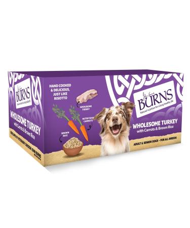Burns Pet Nutrition Natural Wet Dog Food For Adult & Senior Dogs Wholesome Turkey with Carrots and Brown Rice 12 x 150g - Buy Online on GoSupps.com