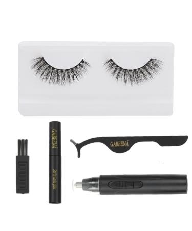 Shop Gabeena Fake Eyelash Extension Kit - Reusable Waterproof False Eyelashes with Glue Applicator & Brush - Perfect for Beginners - Buy Online on GoSupps.com