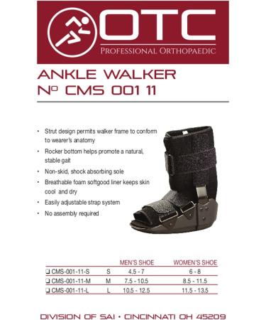 Buy OTC Short Leg Cast Low Top Walker Boot - Black Small/Short | Best International Shipping - Buy Online on GoSupps.com