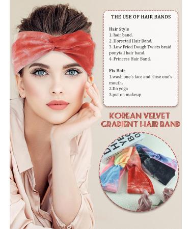 Elastic Stretch Headband for Women - Non Slip Yoga Knotted Headband for Sports & Running - Thin Soft Breathable Boho Wrap Head Bands in Colorful Tie Dye - CYHYII - Buy Online on GoSupps.com