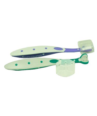 Surround Toddler Toothbrush (Pack of 2) (Purple/Green)
