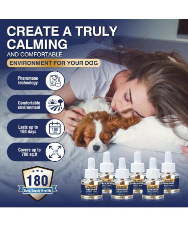Dog Pheromones Anti Stress Calming Soothing Taking Pheromones to Soothe Relaxing Calming Agitated Stressed Reduces Anxiety Storm Fireworks 6 * 48ml Diffuser Refills Tasteless - Buy Online on GoSupps.com