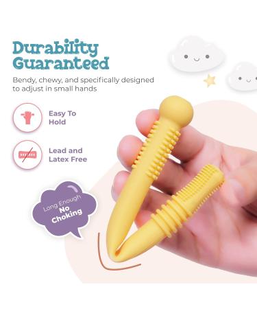 Mothby Teething Sticks for Babies Pack of 5 | Premium Food Grade Silicone | 6.3 Inches Long | Includes 2 Cleaning Brushes Straws | Safe for 3-12 Months Old Babies | Refrigerator & Dishwasher Safe - Buy Online on GoSupps.com