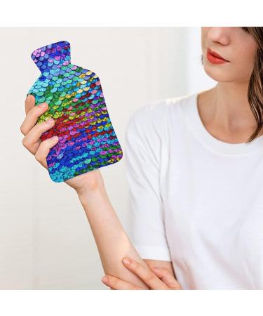 Sequin Hot Water Bottle with Plush Cover | Hand Warmer for Adults & Children | 26.5x15.3cm - International Shipping - Buy Online on GoSupps.com