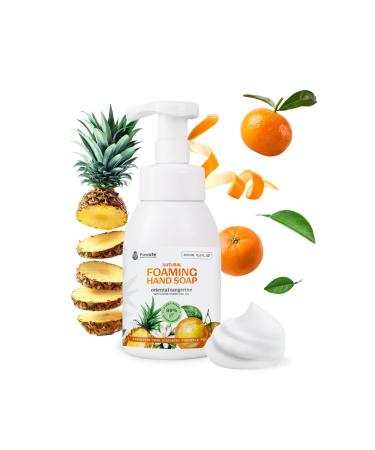 Fuwa3e Pineapple Enzyme Natural Foam Hand Wash Tangerine - 10.1oz 1 Pack - 99% Organic Hand Wash Soap with Fermented Pineapple Peels - Non Toxic Hand Soap Sensitive Skin Safe With Pure Essential Oil Oriental Tangerine 10.1