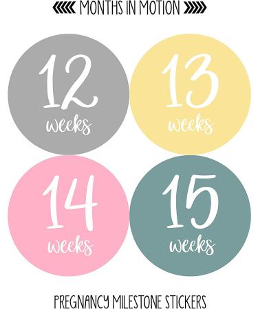 Pregnancy Weekly Belly Growth Stickers - Maternity Keepsake - Set of 36 Week by Week Pregnancy Photo Props - Buy Online on GoSupps.com