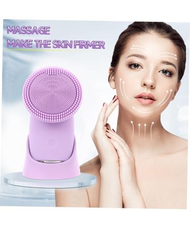 POPETPOP 1pc Facial Cleanser Facial Cleansing Brush Facial Cleaning Device Silicone Facial Brush Face Scrubber Manual Exfoliating Brush Face Brush Washbasin Electric Silica Gel Purple - Buy Online on GoSupps.com
