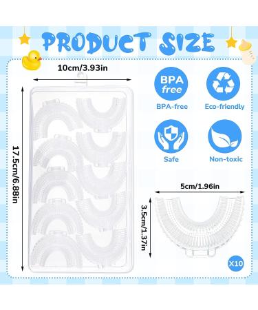 Patelai Kids U-Shaped Toothbrush Heads (10 Pcs) with Storage Box - 360 Degree Teeth Cleaning for Children Electric & Manual Toothbrushes - Buy Online on GoSupps.com