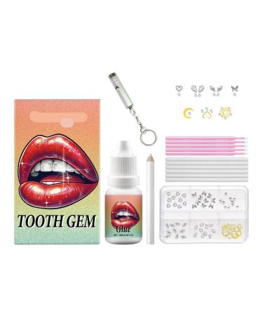 DIY Tooth Gem Kit - Shiny Decorations With UV Light & Strong Adhesive Easy Application For Unique Smile(2PC)