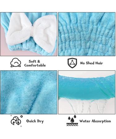 Vogvor Super Absorbent Hair Towels - 2 Pack Microfiber Turbans for Long Thick Curly Hair (Blue & Pink) - Buy Online on GoSupps.com