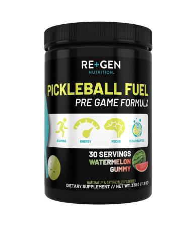 Re+Gen Nutrition Pickle Ball Fuel Electrolyte Powder Supplement Electrolytes + Amino Acids Pre Workout for Hydration and Energy Drink Mix for Women and Men Watermelon Gummy Flavor 30 Servings