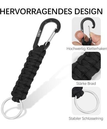 Eotw Paracord Karabiner | Personalized D Ring Key Ring for Motorcycle Auto Camping & Hiking - Unisex Black - Buy Online on GoSupps.com