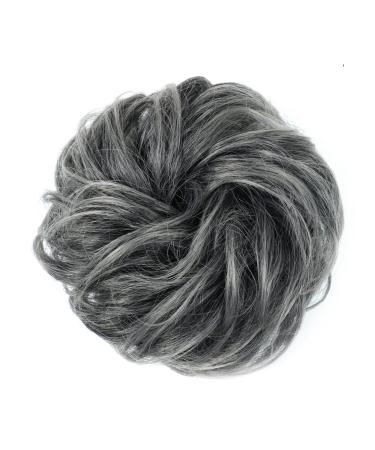 Hair Scrunchies Hair Bun Synthetic Bun Curly Messy Bun Donut Bun With Elastic Rubber Band Bun for Women Ponytail Extension Hair Bun Women Hair Bun (Color : 1TDimgray)