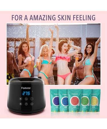 Famree Waxing Kit - Professional Wax Warmer for Hair Removal - Non-Stick Pot with LED Display - Suitable for Sensitive Skin - 17.6 Ounce - Buy Online on GoSupps.com