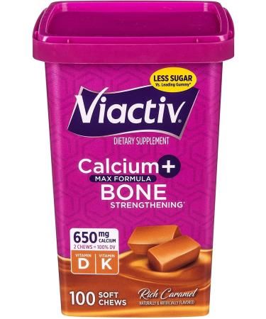 Viactiv Calcium Plus D Soft Chews Caramel - 100 soft chews Pack of 2