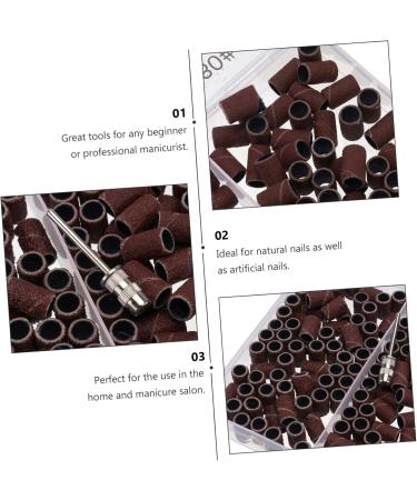 Beavorty 1 Box boxed manicure circle nail sanding band Nail Art Sand bands Professional Manicure Polishing girls' accessories Nail Accessories Resin abrasive cloth sleeve polisher 1.27x0.8cm Brown - Buy Online on GoSupps.com