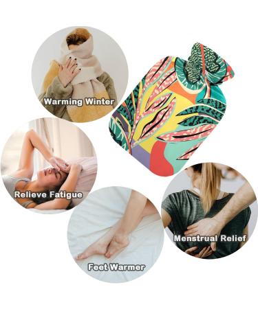 NAANLE Cartoon Tropical Leaves Hot Water Bottle - 2L for Pain Relief & Warmth | Ideal for Back Hand & Foot Therapy - Buy Online on GoSupps.com