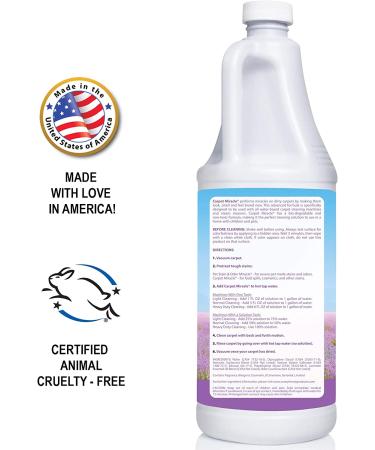 Carpet Miracle Lavender 32 Fl Oz - Deep Stain & Odor Remover for Machine Use - Rug, Upholstery, and Carpet Cleaner - Light Lavender Scent - Pack of 1 - Buy Online on GoSupps.com
