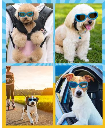Lewondr Vintage Blue Dog Sunglasses - UV Safety Glasses Windproof & Waterproof with Adjustable Band for Small Dogs - Buy Online on GoSupps.com
