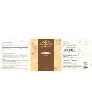 Guggul Vegie Capsule with Arjuna Extract 120 Count 1000 mg 120 Count (Pack of 1) - Buy Online on GoSupps.com