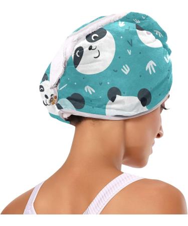 Super Absorbent Panda Heads Hair Towel 2 Pack - Quick Dry Hair Turbans for Women & Girls - Buy Online on GoSupps.com
