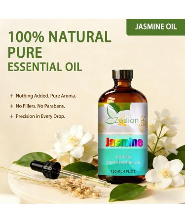 Jasmine Essential Oil 4 Fl Oz and Blueberry Essential Oil 4 Fl Oz - ZODION Jasmine & Blueberry Oil for Diffuser Aromatherapy Home Fragrance Skin & Hair Care DIY Candle & Soap Making Yoga - Buy Online on GoSupps.com