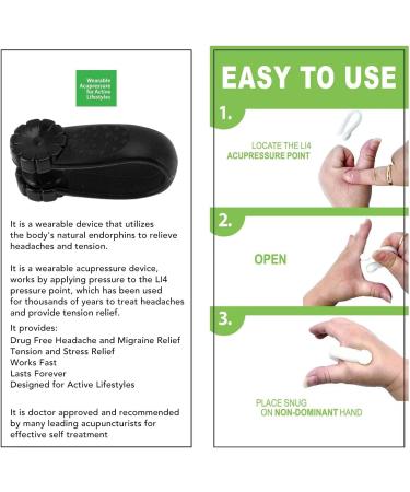Fdit Hand Acupressure Clip - 8PCS Plastic Pain Relief Pressure Point Clip for Headache Relief (Black) - International Shipping Available - Buy Online on GoSupps.com