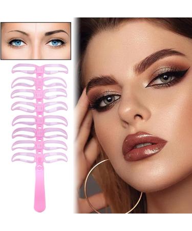 Portable Shaper Tool - Eyebrow Stencil Kit for Styling | Washable Reusable Set with 8 Styles Precise Application Accessory Cosmetic Grooming Aid for Travel Party Date Pink - Buy Online on GoSupps.com