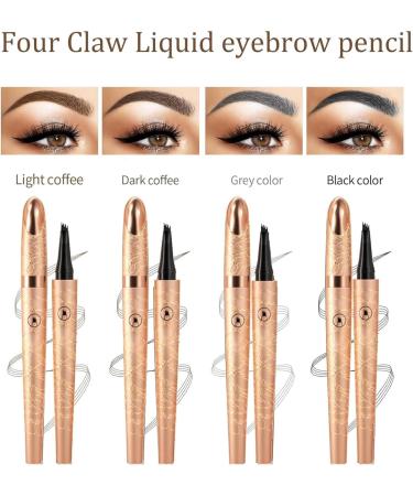zzqclp Eyebrow Pencil Waterproof 3D Microblading Eyebrow Pen 4 Fork Tips Tattoo Pencil Natural Long-lasting Defined Eyebrow Makeup Easy to Remove - Buy Online on GoSupps.com