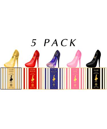 Hybrid & Company Women Glam Girl 5 Pcs Eau De Parfum Natural Spray Vaporisateur 3.4 Fl Oz GLAM GIRL GOLD ROUGE MID NIGHT PINK GLAM GIRL 3.4 Fl Oz (Pack of 5) - Buy Online on GoSupps.com
